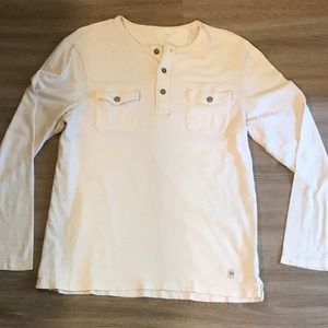 Long sleeve off white t-shirt with pocket detail